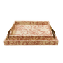 T116 Fabric Wood Trays - (Set of 2) 15.75" X 12" X 2.5" & 17.75" X 13.75" X 2.5" PK 2