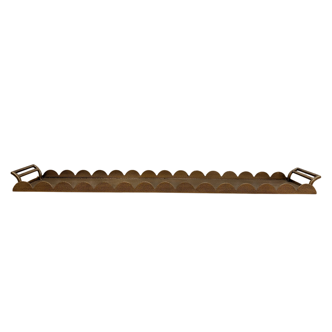 T117 Scalloped Metal Tray - Gold 38.25" x 7" x 2.25" PK 2