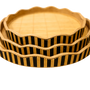 T118 Scalloped Round Wood Tray (Set of 3) 12" x 12" x 1.25", 14" x 14" x 1.25", 16" x 16" x 1.25"PK 1