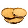 T118 Scalloped Round Wood Tray (Set of 3) 12" x 12" x 1.25", 14" x 14" x 1.25", 16" x 16" x 1.25"PK 1