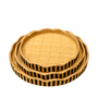 T118 Scalloped Round Wood Tray (Set of 3) 12" x 12" x 1.25", 14" x 14" x 1.25", 16" x 16" x 1.25"PK 1