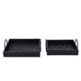 T119 Wood Tray - Black (Set of 2) 16.5" x 9.75" x 5.25" & 19.5" x 12.25" x 5.25" PK 1