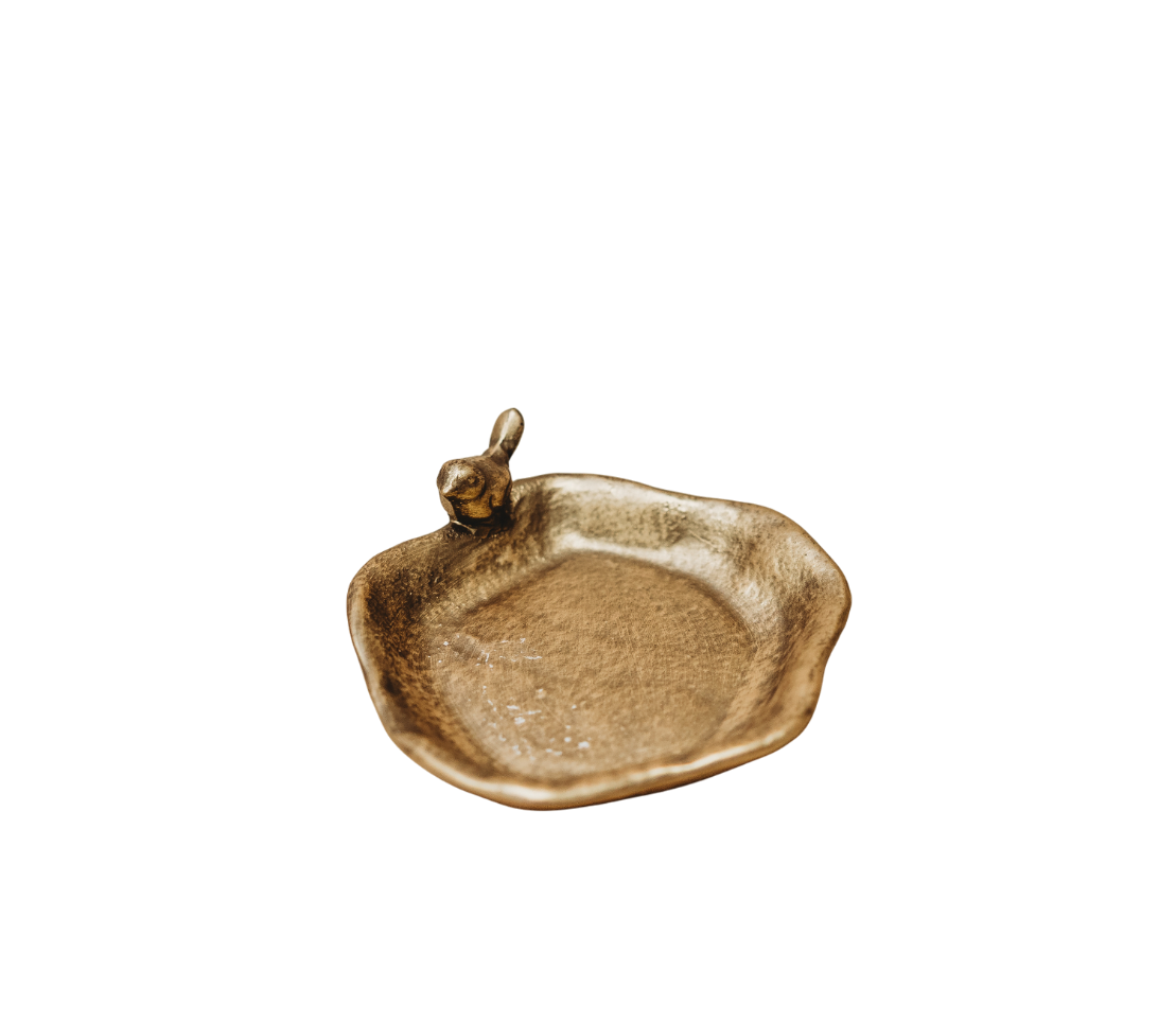 T120 Metal Bird Dish - Gold 5.25" x 5" x 1.75" PK 4