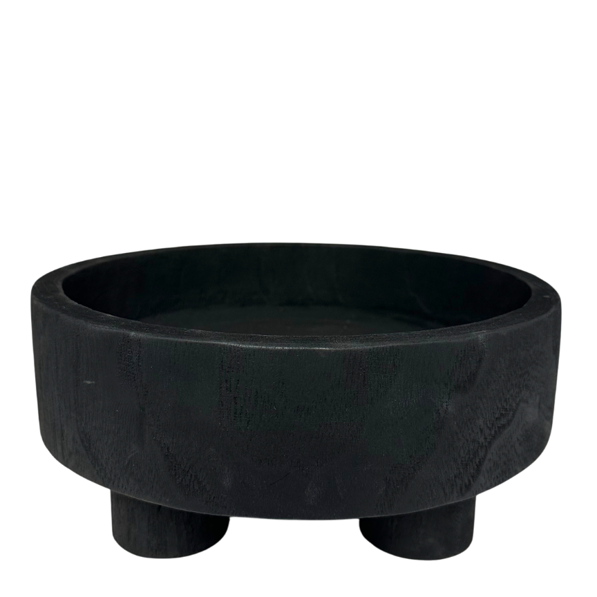 T126 Wood Tray w/Legs - Black 9.75" x 9.75" x 4"  PK 2