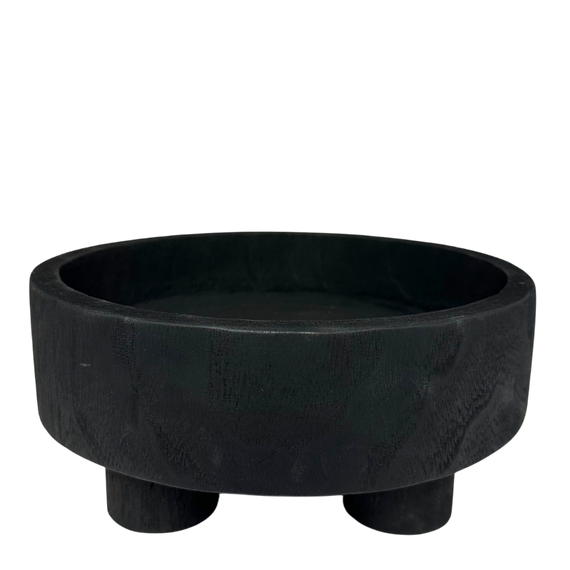 T126 Wood Tray w/Legs - Black 9.75" x 9.75" x 4"  PK 2