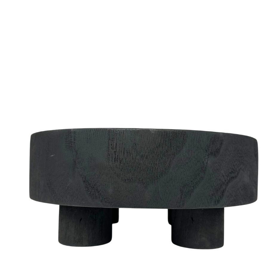T126 Wood Tray w/Legs - Black 9.75" x 9.75" x 4"  PK 2