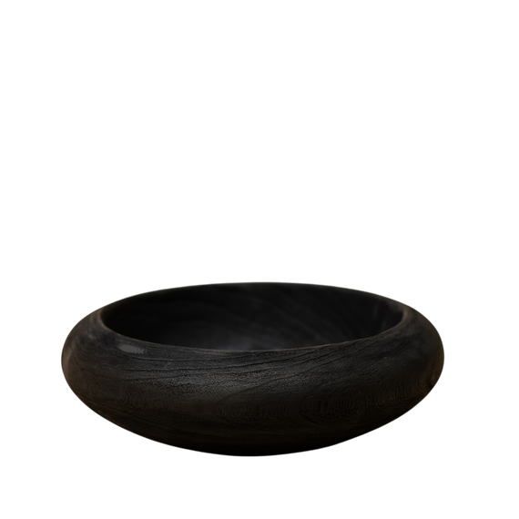 T127 Wood Bowl - Black 10.75" X 10.75" X 3.75" PK 2