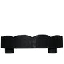 T128 Wood Scallop Tray w/Legs - Black 11.5" x 11.5" x 3.75" PK 2