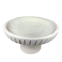 T129 Wood Ribbed Pedestal Tray - White 11.25" x 11.25" x 6" PK 2