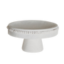 T130 Wood Beaded Pedestal Tray - White 12.25" x 12.5" x 6.5" PK 2