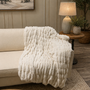 THR100 Soft Cozy White Throw 50" x 60" PK2