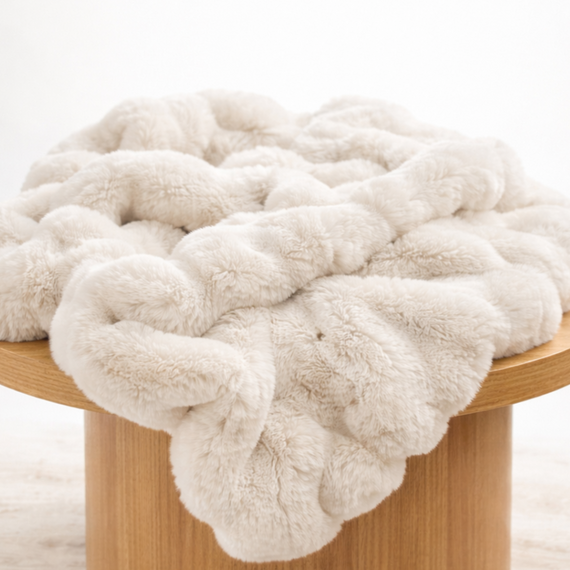 THR101 Soft Natural Throw 50"  X 60" PK2
