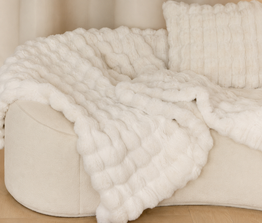 THR101 Soft Natural Throw 50"  X 60" PK2