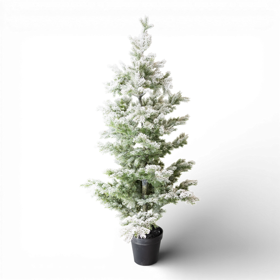 TR111 Potted Flocked Pine Tree 33" x 33" x 4'10" PK1