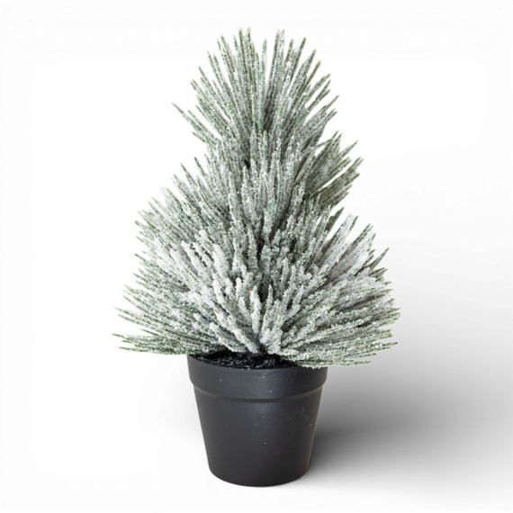 TR124 Potted Flocked Pine 9" PK8