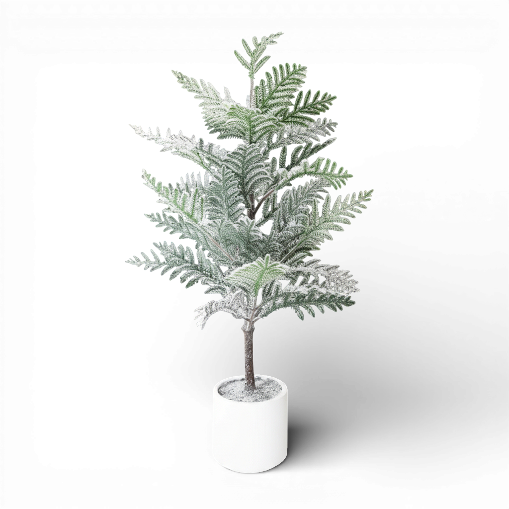 TR125 Potted Flocked Araucaria Pine 40" PK2
