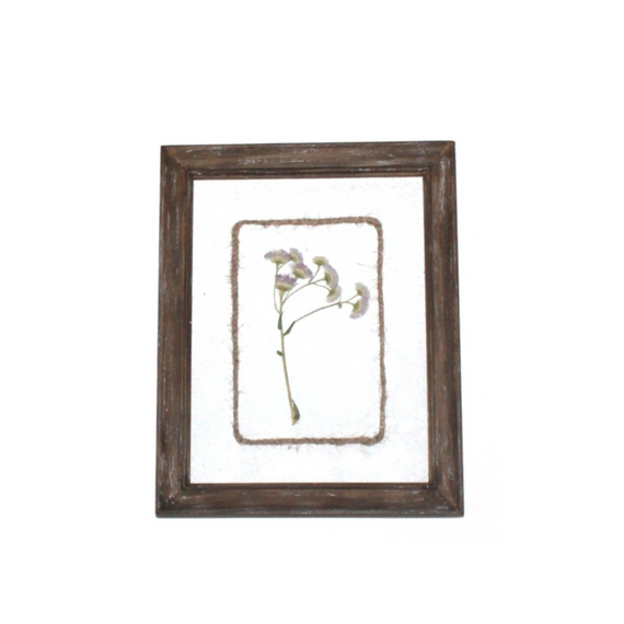 WA107 Botanical Flower Wall Art - Delicate Press Flower- Purple 8" x 1" x 10"