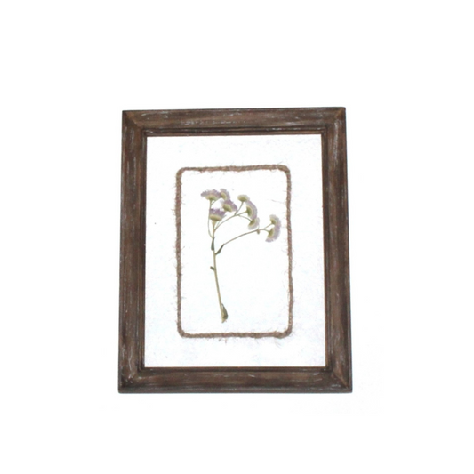 WA107 Botanical Flower Wall Art - Delicate Press Flower- Purple 8" x 1" x 10"