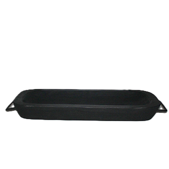 N162 Dough Bowl w/Handles, Black 28" x 12" x 11.75"
