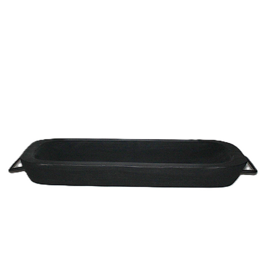 N162 Dough Bowl w/Handles, Black 28" x 12" x 11.75"