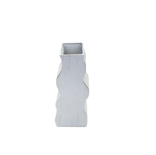 CM147 Wavy Metal Vase 4.75" x 3" x 11.5"