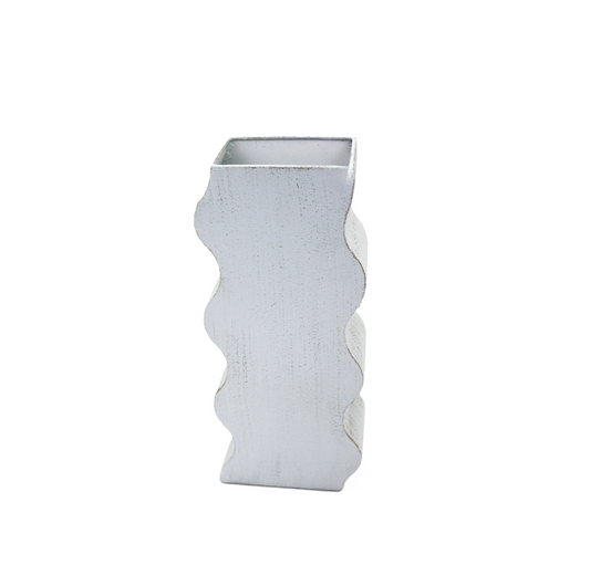 CM146 Wavy Metal Vase 6" x 3" x 13.75"