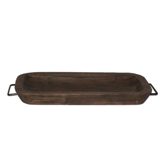 N178 Dough Bowl w/Handles, Brown 28" x 12" x 11.75"