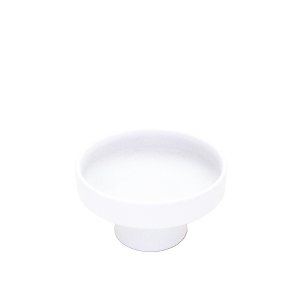 CM143 Ceramic Pedestal Tray - White 6.5" x 6.5" x 4"