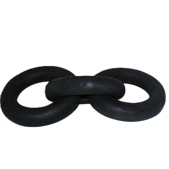 N116 BLK Wood Oval Loop Décor - Black 20" x 11" x 16.75"