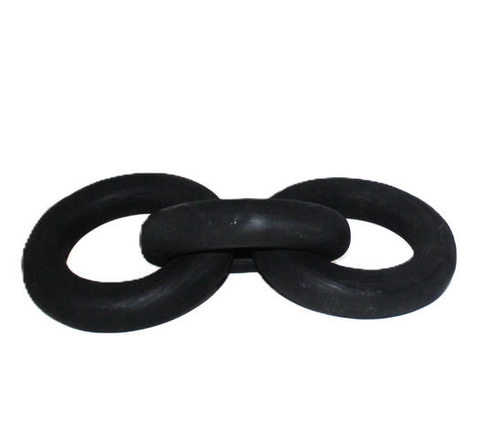 N116 BLK Wood Oval Loop Décor - Black 20" x 11" x 16.75"