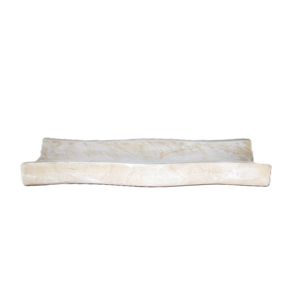 N166 Wood Tray - Antique White 19.25" x 9.75"x 16.25"