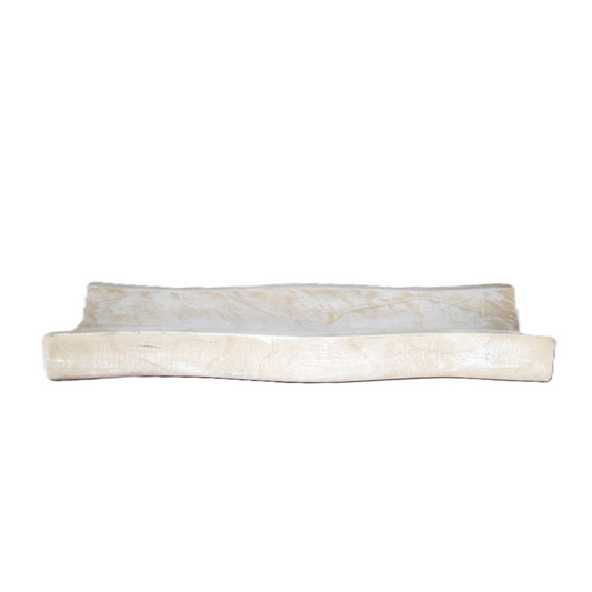 N166 Wood Tray - Antique White 19.25" x 9.75"x 16.25"