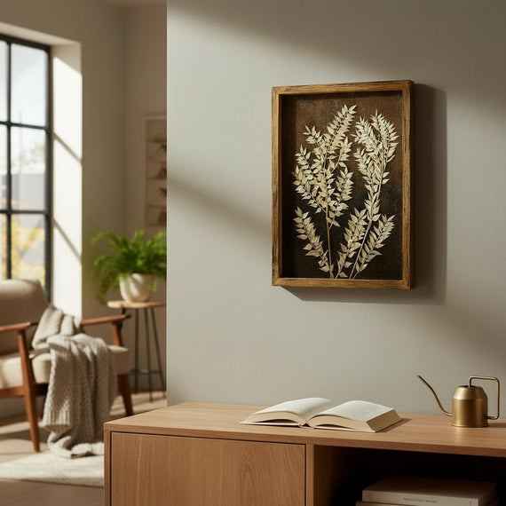 WA102 Botanical Wall Art - Black/Brown 11" x 1" x 15" PK 2