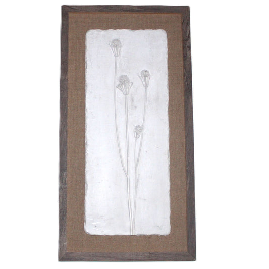 WA109 Botanical Wall Art - 3 White Flowers 12.5" x 1.5" x 24"