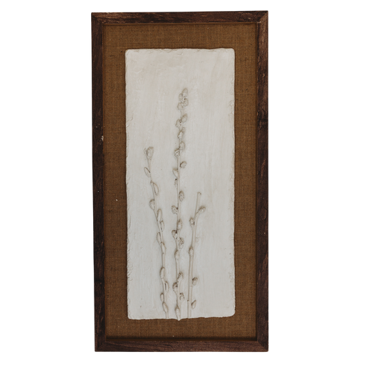 WA110 Botanical Wall Art - Pressed White Pressed Blossoms 12.5" x 1.5" x 24" PK2