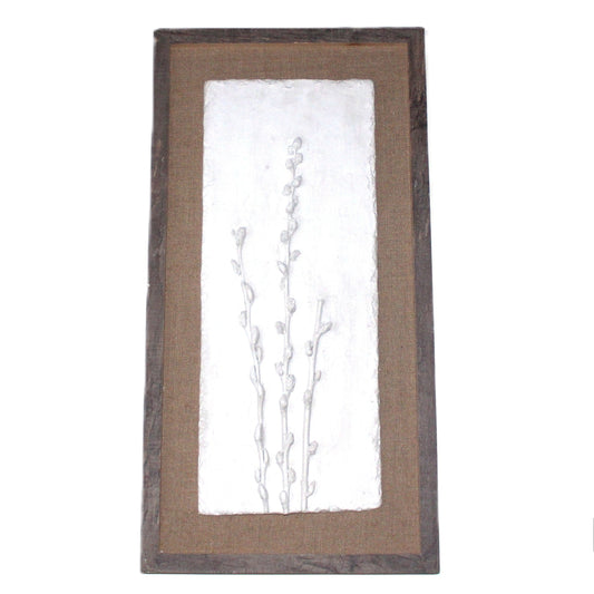 WA110 Botanical Wall Art - Pressed White Pressed Blossoms 12.5" x 1.5" x 24"