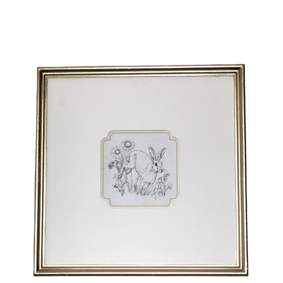 WA116 Rabbit Sketch w/Butterfly- Wall Art 12" x .75 x 12" PK 4