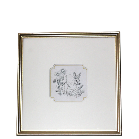 WA116 Rabbit Sketch w/Butterfly- Wall Art 12" x 1" x 12" PK 4