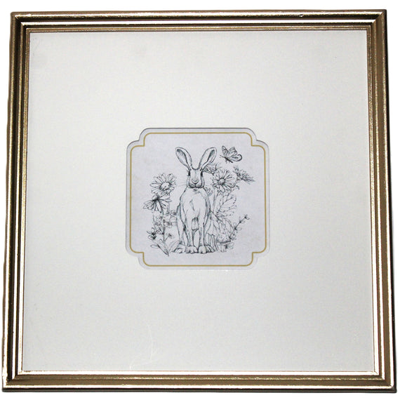 WA118 Rabbit Sketch - Wall Art 12" x 1" x 12"