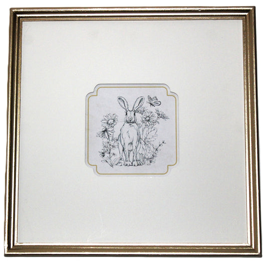 WA118 Rabbit Sketch - Wall Art 12" x 1" x 12"