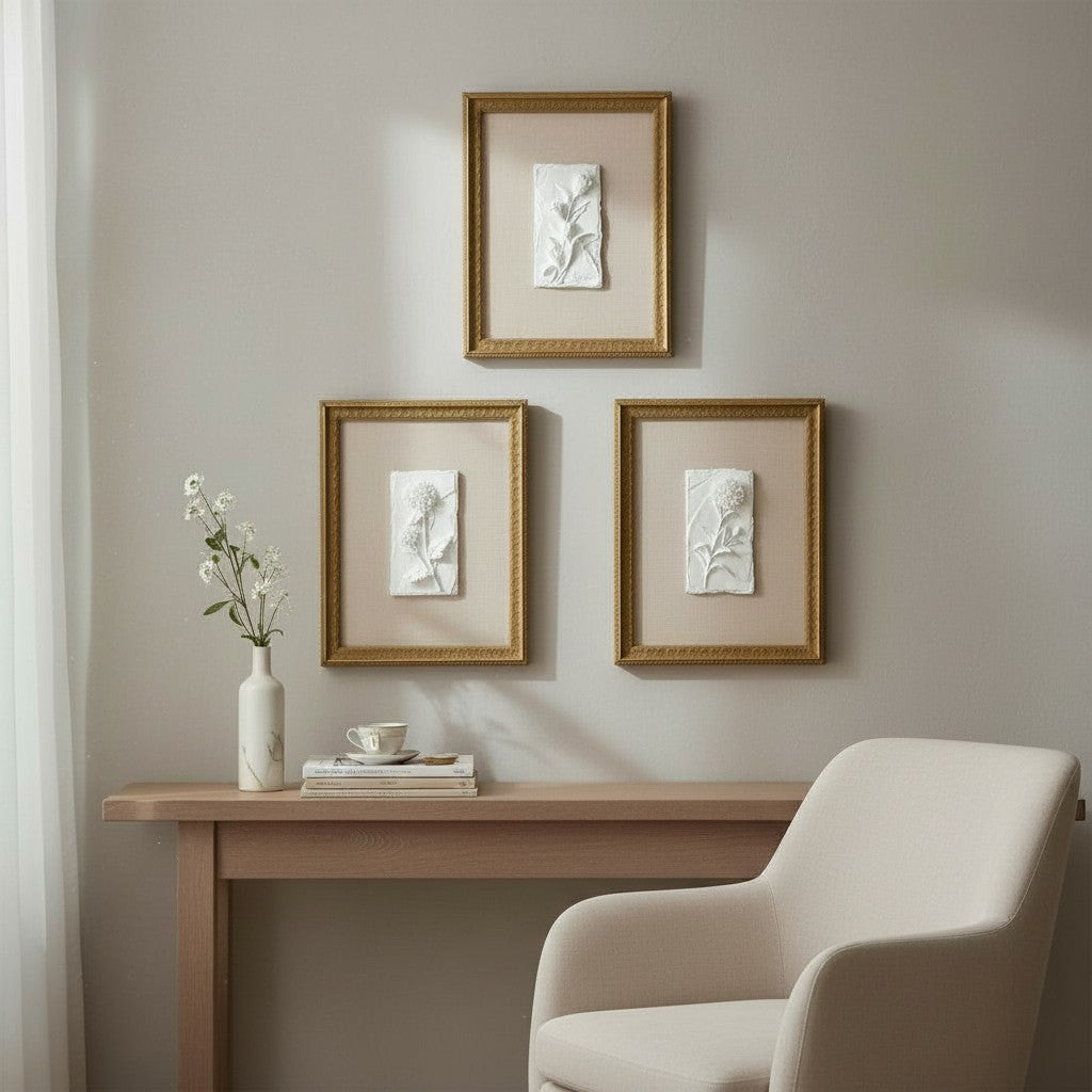 WA120 Botanical Wall Art - (Set of 3) 10.5" x .75" x 13.25" PK 2