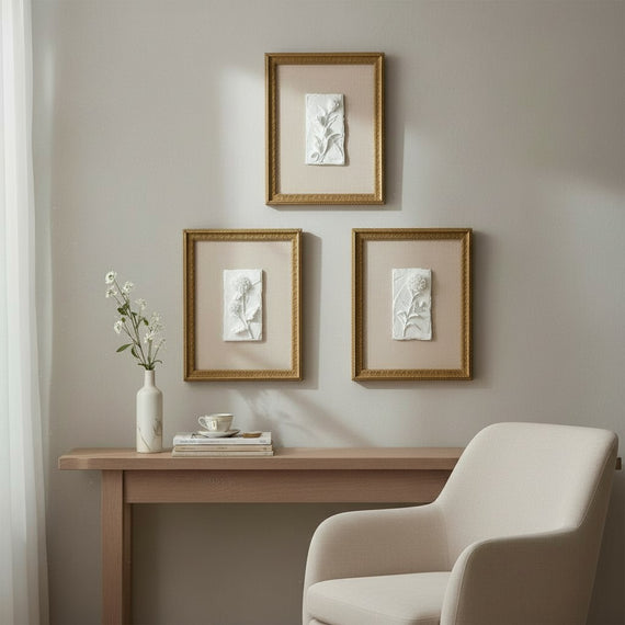 WA120 Botanical Wall Art - (Set of 3) 10.5" x .75" x 13.25" PK 2