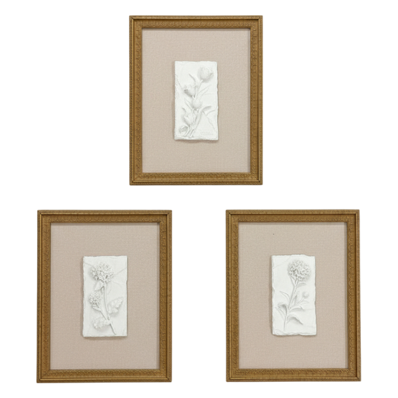 WA120 Botanical Wall Art - (Set of 3) 10.5" x .75" x 13.25" PK 2