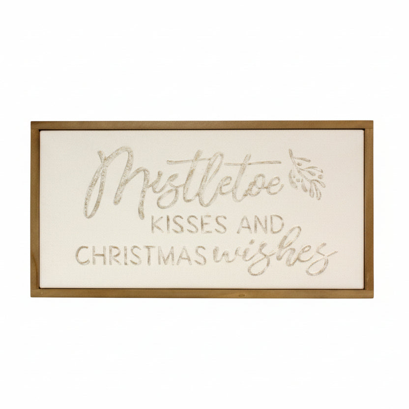 WA124 Mistletoe Kisses Wall Décor, 24" x 1" x 12.5" PK2