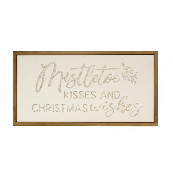 WA124 Mistletoe Kisses Wall Décor, 24" x 1" x 12.5" PK2