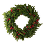 WR103 Real Touch Fir Pine w/Red Berry Wreath 32" PK1