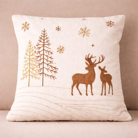 PIL105 Deer/Tree Pillow, 17" x 17" PK4
