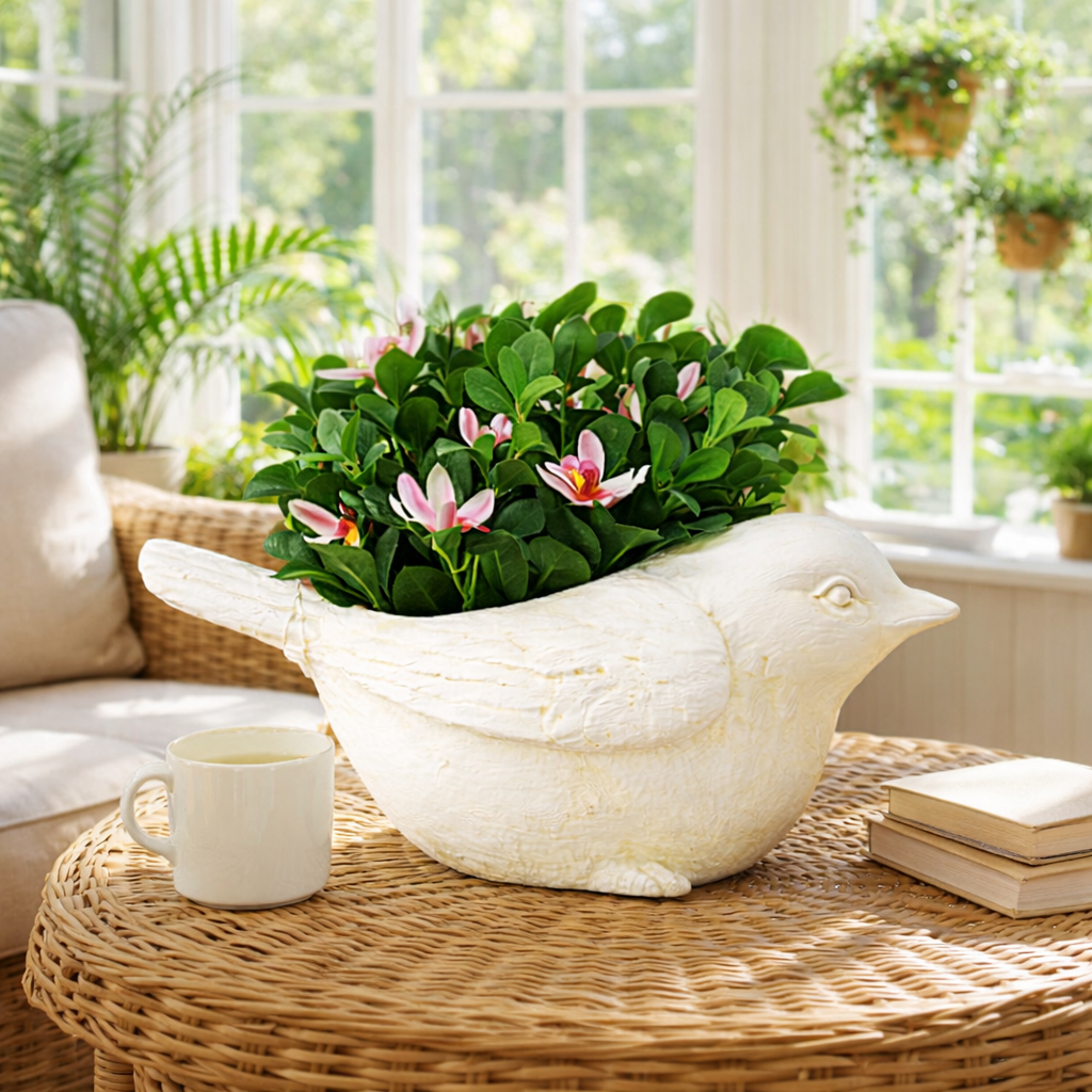 PR100 Polyresin Bird Planter 19" x 9.25" x 8" PK 2