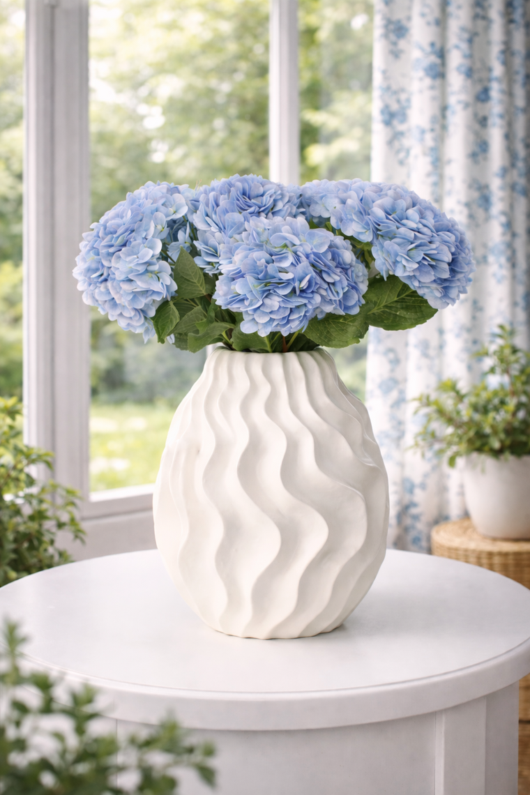 CM123 Wavy Ceramic Vase 10" x 10" x 16.75" PK 2