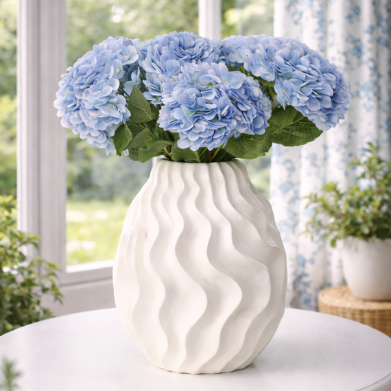 CM123 Wavy Ceramic Vase 10" x 10" x 16.75" PK 2